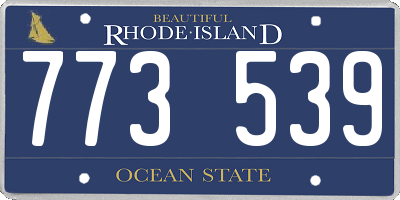 RI license plate 773539