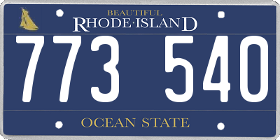 RI license plate 773540