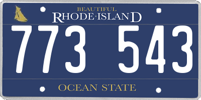 RI license plate 773543