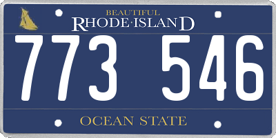RI license plate 773546