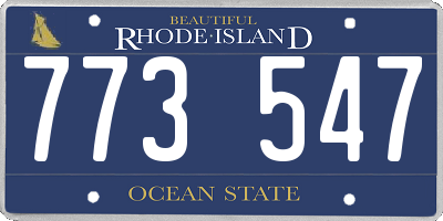 RI license plate 773547