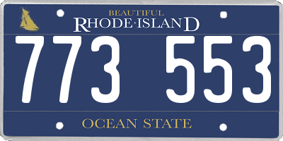 RI license plate 773553