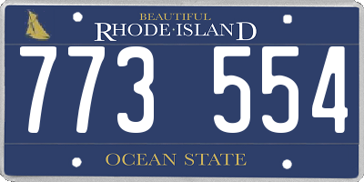 RI license plate 773554