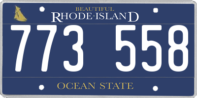 RI license plate 773558
