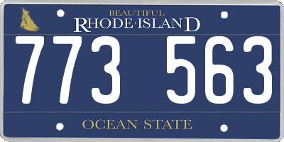 RI license plate 773563