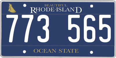 RI license plate 773565