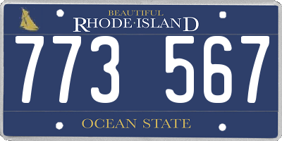 RI license plate 773567