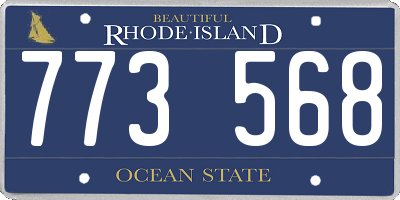RI license plate 773568