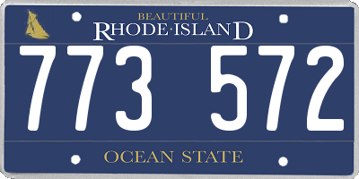 RI license plate 773572