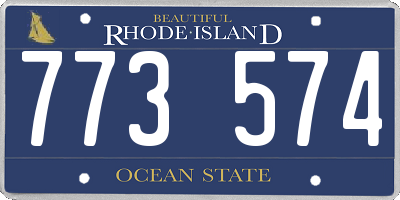 RI license plate 773574