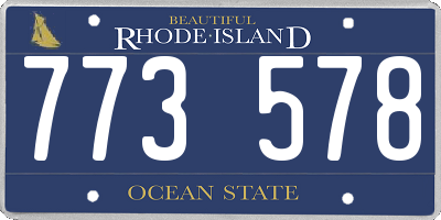 RI license plate 773578