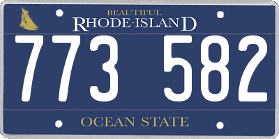 RI license plate 773582