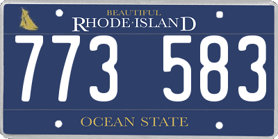 RI license plate 773583