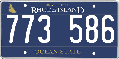 RI license plate 773586