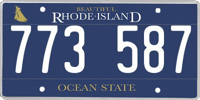 RI license plate 773587