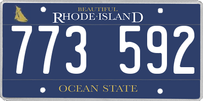 RI license plate 773592