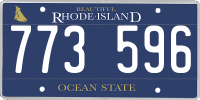 RI license plate 773596