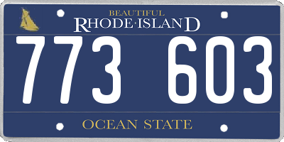 RI license plate 773603