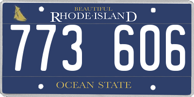 RI license plate 773606