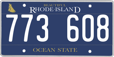 RI license plate 773608