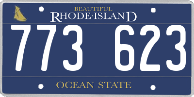 RI license plate 773623