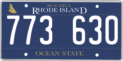 RI license plate 773630