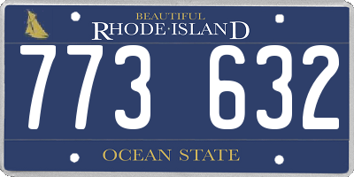 RI license plate 773632