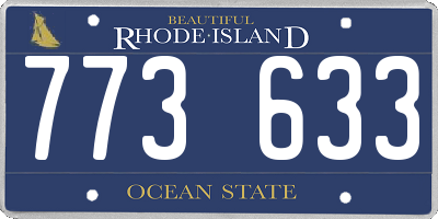 RI license plate 773633