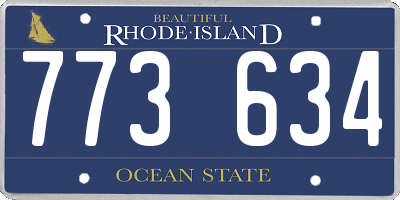 RI license plate 773634