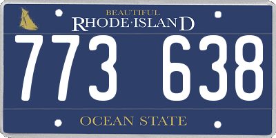 RI license plate 773638