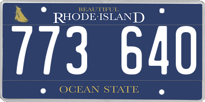 RI license plate 773640