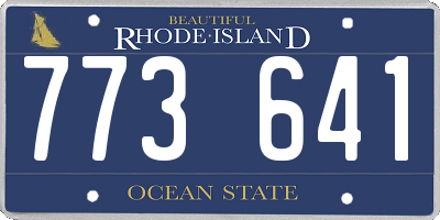 RI license plate 773641