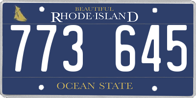 RI license plate 773645