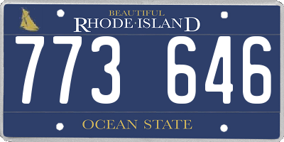 RI license plate 773646