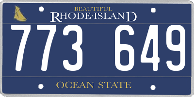 RI license plate 773649