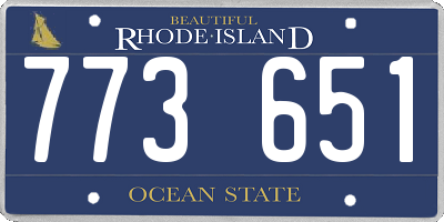 RI license plate 773651