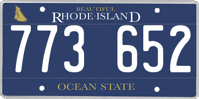 RI license plate 773652