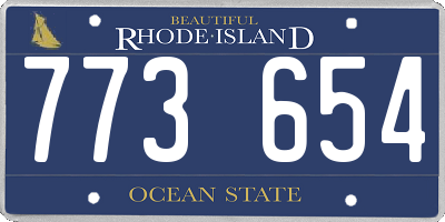RI license plate 773654
