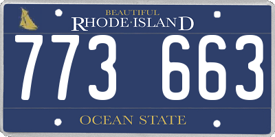 RI license plate 773663