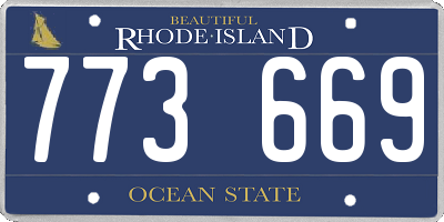 RI license plate 773669