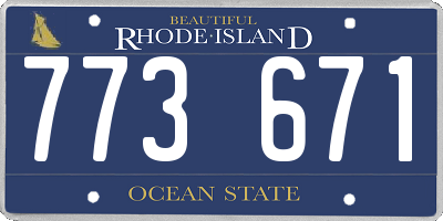 RI license plate 773671