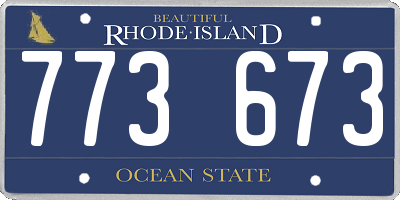 RI license plate 773673