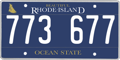 RI license plate 773677
