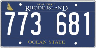 RI license plate 773681