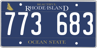 RI license plate 773683