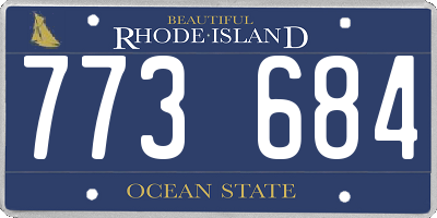 RI license plate 773684