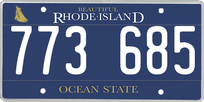 RI license plate 773685