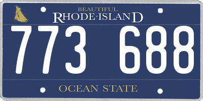 RI license plate 773688
