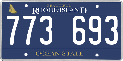 RI license plate 773693
