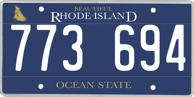 RI license plate 773694